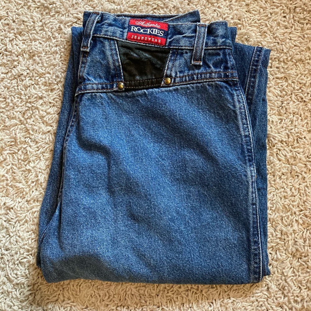 Rockies Vintage Leather Detailed Jeans